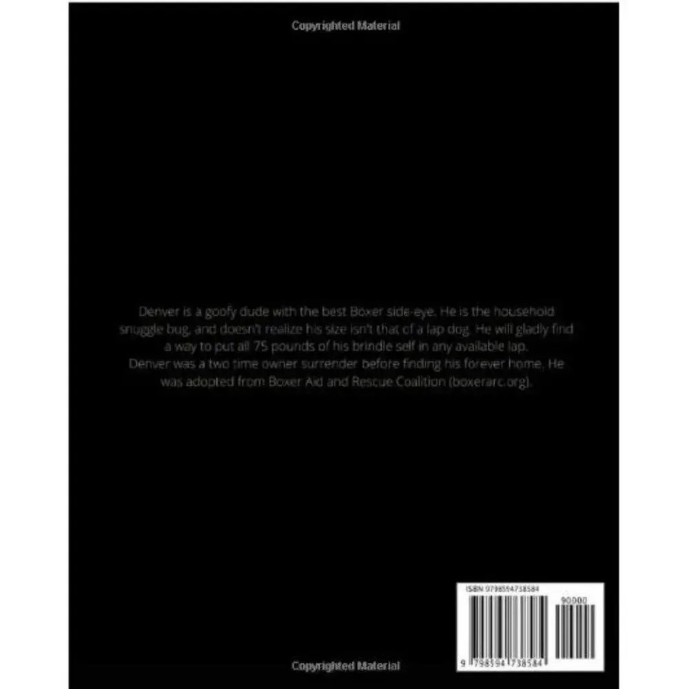 A Boxer Lover’s Journal: Denver Blanked Lined 120 Page Notebook